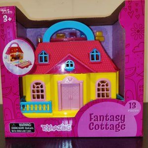 Lego mini house with accessories, chair, pool